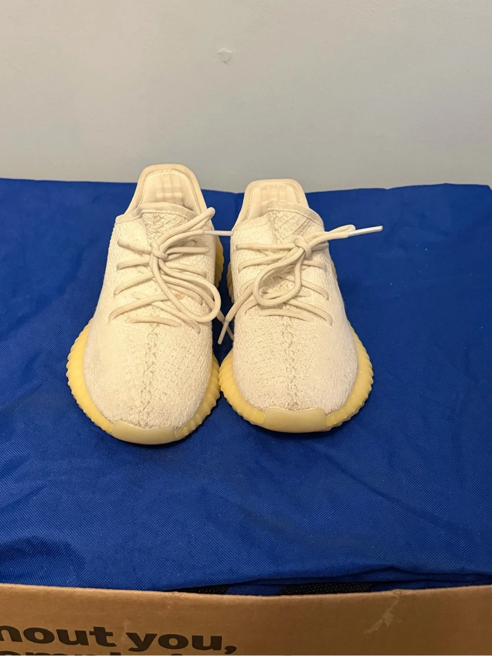 YEEZY Cream Knit Sneakers with gum Sole